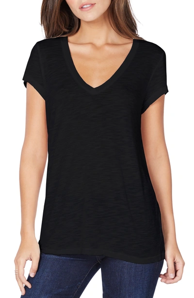 Shop Michael Stars V-neck T-shirt In Black