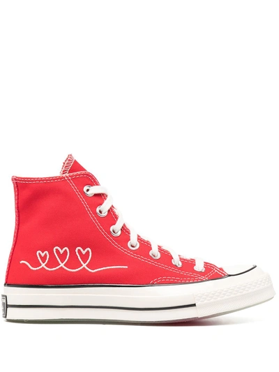 Shop Converse Love Thread Chuck 70 Sneakers In Red