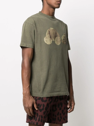 Shop Palm Angels Bear Classic T-shirt In Green