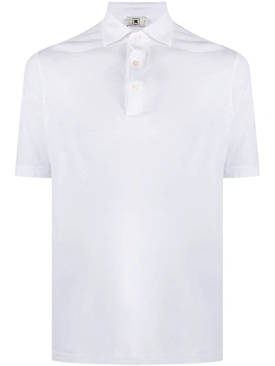 Shop Kired Positano Cotton Polo Shirt In White