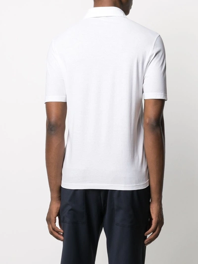 Shop Kired Positano Cotton Polo Shirt In White