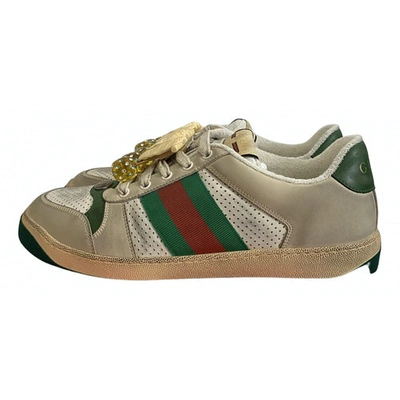 Pre-owned Gucci Screener Leather Trainers