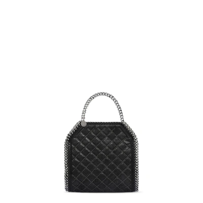 Shop Stella Mccartney Black Falabella Studded Quilted Shaggy Deer Tiny Tote