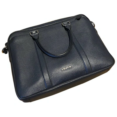 Pre-owned Coach Leather Bag In Navy