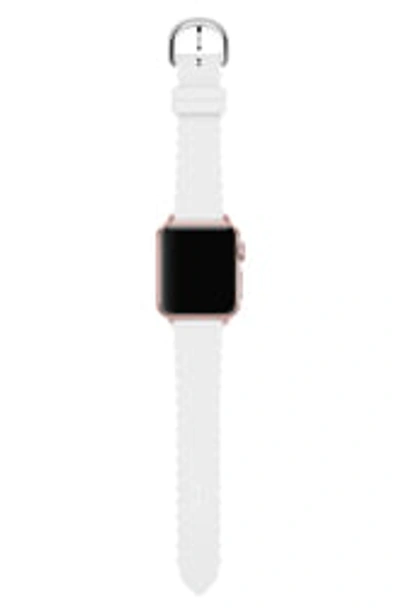 Shop Kate Spade Women's Scalloped White Silicone Apple Watch Strap