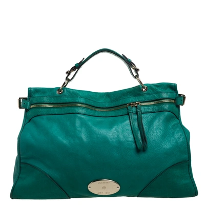 Pre-owned Mulberry Green Leather Taylor Top Handle Bag