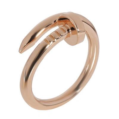 Pre-owned Cartier 18k Rose Gold Juste Un Clou Ring Size 58