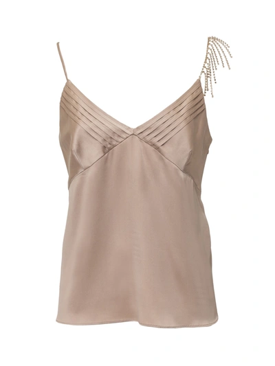 Shop Max Mara Embellished Strap Camisole In Beige