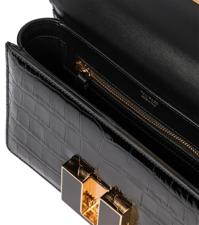 Shop Tom Ford 001 Medium Leather Shoulder Bag In Black