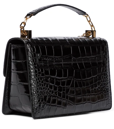 Shop Tom Ford 001 Medium Leather Shoulder Bag In Black