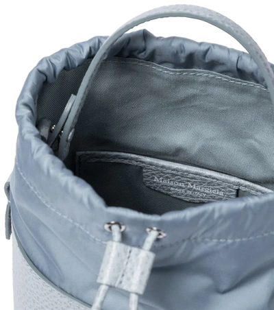 Shop Maison Margiela 5ac Small Leather Bucket Bag In Blue