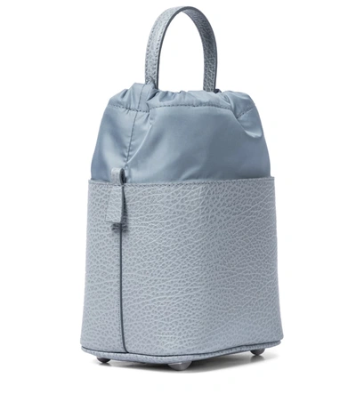 Shop Maison Margiela 5ac Small Leather Bucket Bag In Blue