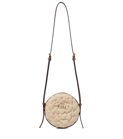 Shop Valentino Atelier Small 03 Rose Edition Canvas Crossbody Bag In Brown
