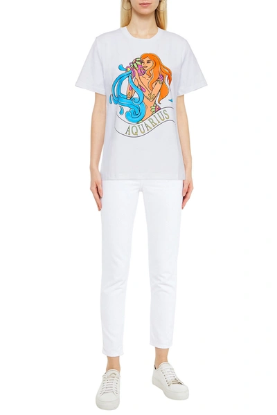 Shop Alberta Ferretti Love Me Starlight Printed Organic Cotton-jersey T-shirt In White