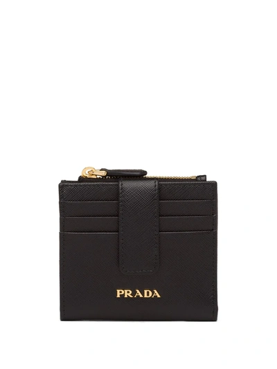 Prada Small Saffiano Wallet In Black