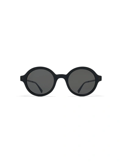 Shop Mykita Esbo Round Frame Sunglasses In Black