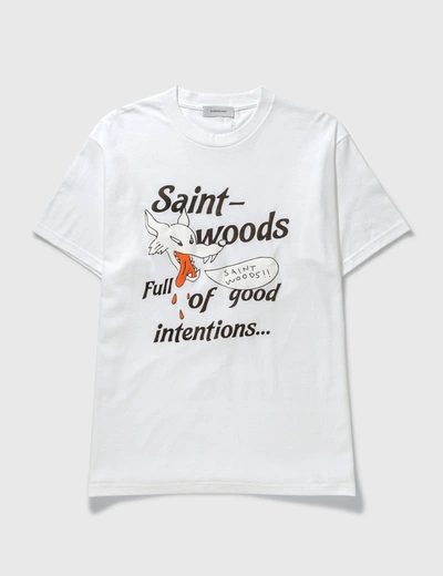 Shop Saintwoods Wolf T-shirt In White