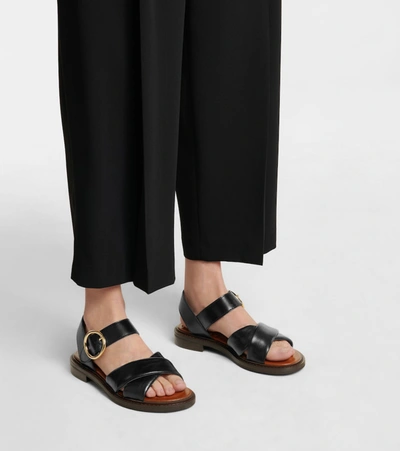 Shop See By Chloé Leather Sandals In Black