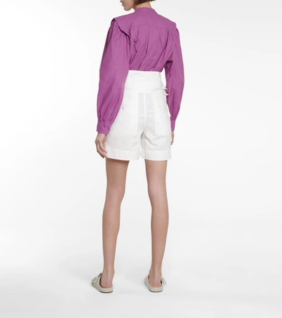 Shop Isabel Marant Étoile Opala Cotton Shorts In White