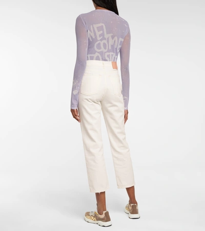 Shop Acne Studios High-rise Cropped Straight Jeans In White