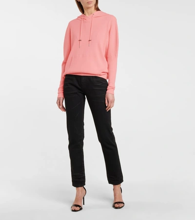 Shop Tom Ford Ribbed-knit Cashmere-blend Hoodie In Pink
