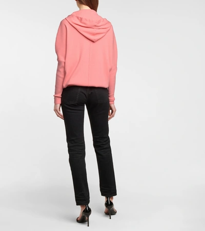 Shop Tom Ford Ribbed-knit Cashmere-blend Hoodie In Pink