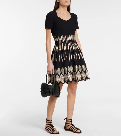 Shop Alaïa Jacquard Minidress In Black