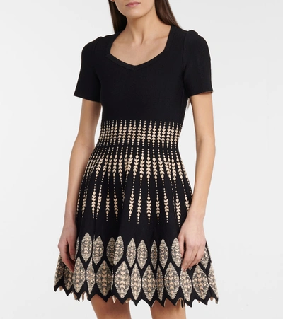 Shop Alaïa Jacquard Minidress In Black