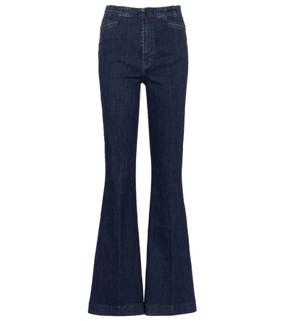 Shop J Brand High-rise Flared Jeans In Blue