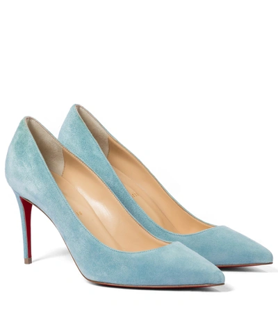 Shop Christian Louboutin Kate 85 Suede Pumps In Blue