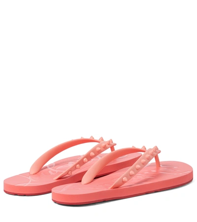 Shop Christian Louboutin Loubi Flip Thong Sandals In Pink