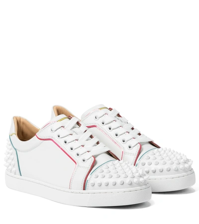 Shop Christian Louboutin Vieira 2 Leather Sneakers In White
