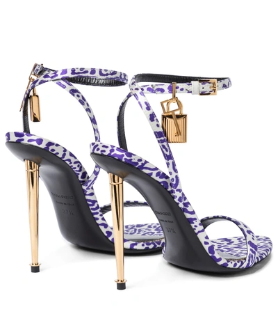 Shop Tom Ford Padlock Leopard-print Sandals In Purple