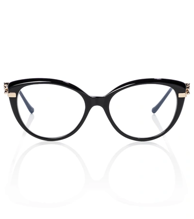 Shop Cartier Panthère De  Cat-eye Glasses In Black