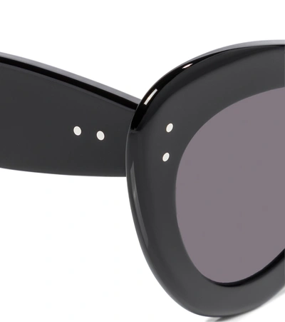 Shop Alaïa Cat-eye Acetate Sunglasses In Black