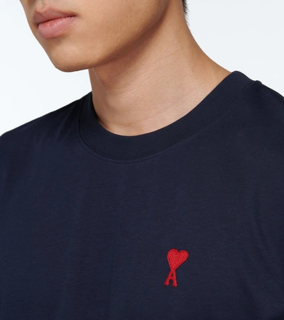 Shop Ami Alexandre Mattiussi Ami De Coeur Cotton T-shirt In Blue