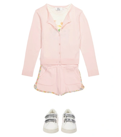 Shop Bonpoint Cotton Fleece Shorts In Pink