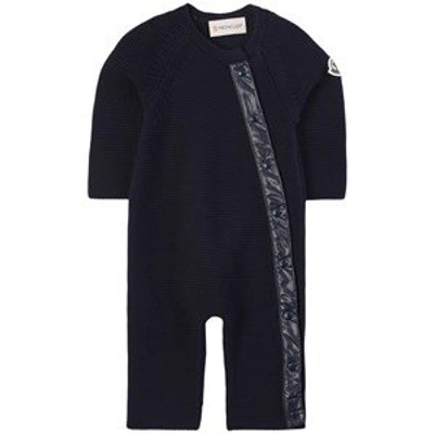 Shop Moncler Navy Pagliacietto Knitted Onesie