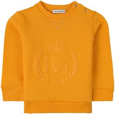 Shop Dolce & Gabbana Orange Logo Sweatshirt