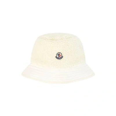 Shop Moncler Beige Faux Fur Hat In Cream