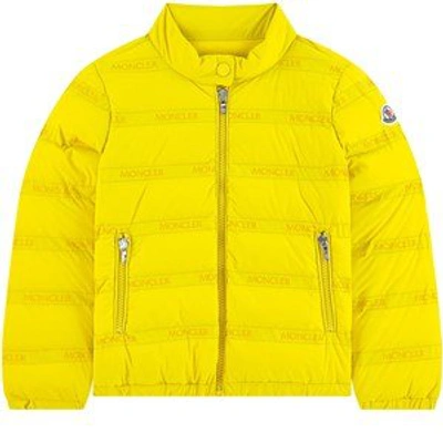 Shop Moncler Yellow Puffer Jacket