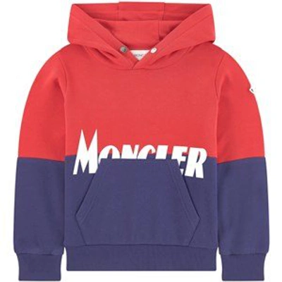 Shop Moncler Red Logo Hoodie