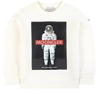 Shop Moncler White Mooncler Sweatshirt In Cream