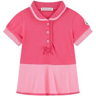 Shop Moncler Pink Polo Dress