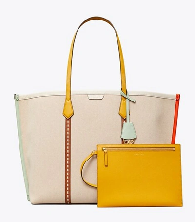Tory Burch Perry Oversized Canvas Tote Bag In 254 | ModeSens