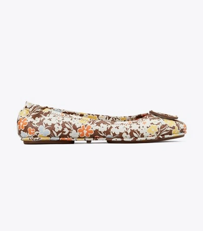 Shop Tory Burch Minnie Printed Travel Ballet Flats, Leather In Reverie Combo A/ Reverie Combo A