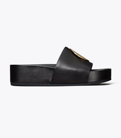 Shop Tory Burch Patos Slide In Perfect Black / Perfect Black
