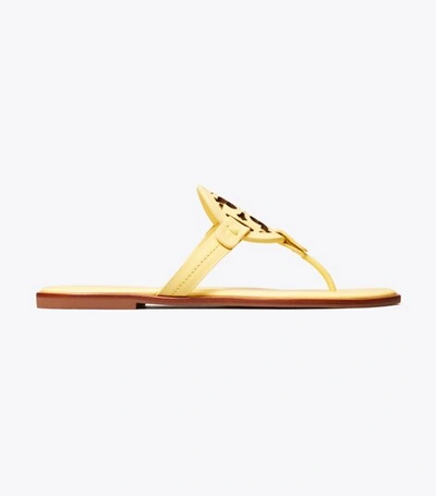 Tory Burch Women's Miller Welt Double T Leather Thong Sandals In Banana |  ModeSens