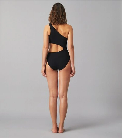 Tory Burch One-shoulder One-piece Swimsuit In Black | ModeSens