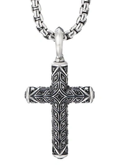 David Yurman Sterling Silver Diamond Cross In Silver